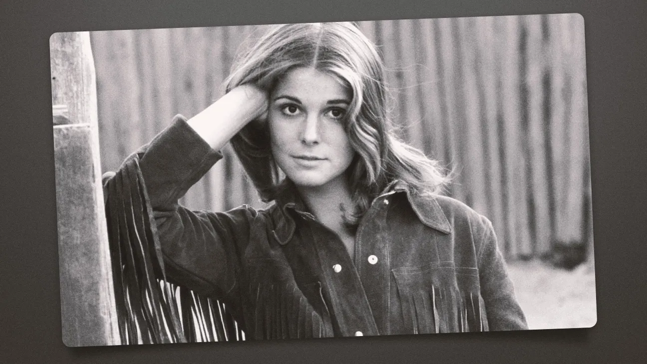 Susan Saint James posing for a studio portrait in 1970, smiling softly and facing the camera.