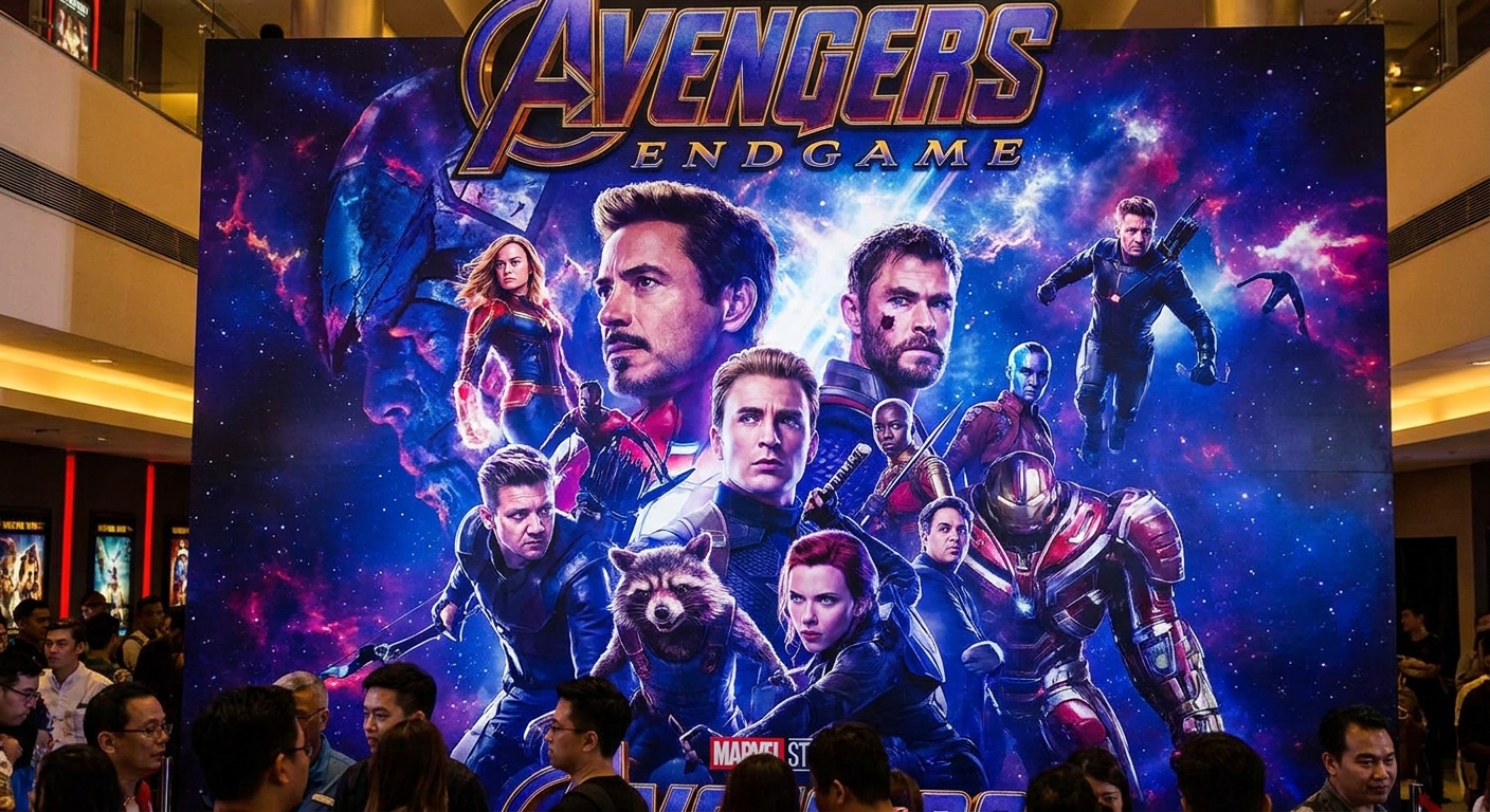 The official Avengers: Endgame theatrical poster featuring multiple Marvel heroes